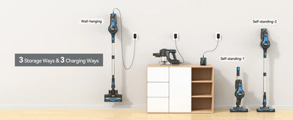 INSE Cordless Vacuum Cleaner - 6 in 1, 20Kpa Suction, Lightweight Stick Vacuum with 2200mAh Rechargeable Battery for Home Cleaning