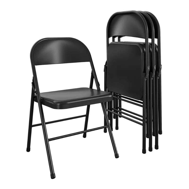 Mainstays 4-Pack Steel Folding Chairs – Beige Outdoor & Indoor Seating