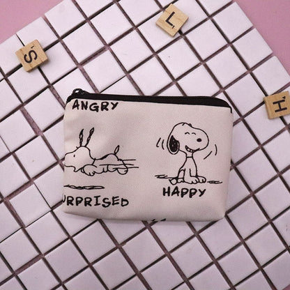 Snoopy Print Mini Coin Purse – Cute Wallet & Card Holder for Women, Girls & Kids, Small Cosmetic & ID Bag
