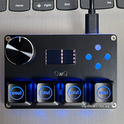 SayoDevice O3C++ OSU Keyboard | 4+4 Keys with OUTEMU Magnetic Pink Switches, Rapid Trigger, Knob & Screen, Copy Shortcut