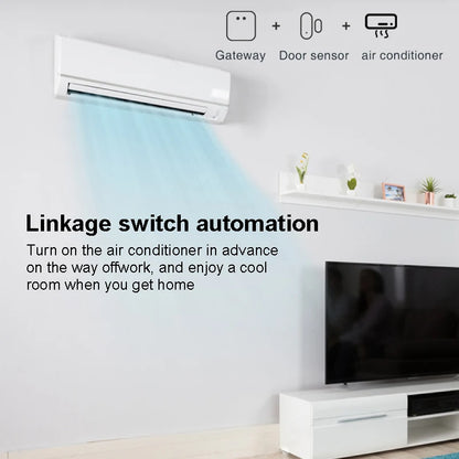 Tuya Smart Zigbee Door & Window Sensor – Black Open/Close Detector for Smart Home Security, Compatible with Smart Life App