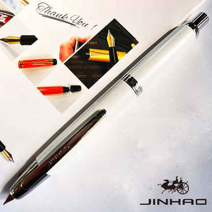 JINHAO Metal Fountain Pen – 10 Brand New Retractable Fine Nibs with Ink Converter