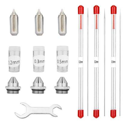 0.2mm/0.3mm/0.5mm Airbrush Nozzle & Needle Replacement Parts for NCT-SJ83 Airbrush
