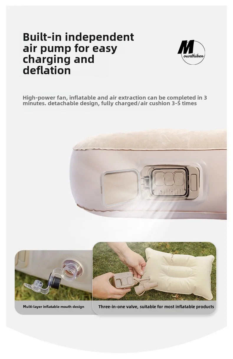 MOUNTAINHIKER 2025 Inflatable Air Mattress - PVC Glamping Camping / interior Bed Mat with Built-In Pump for 1-3 Person