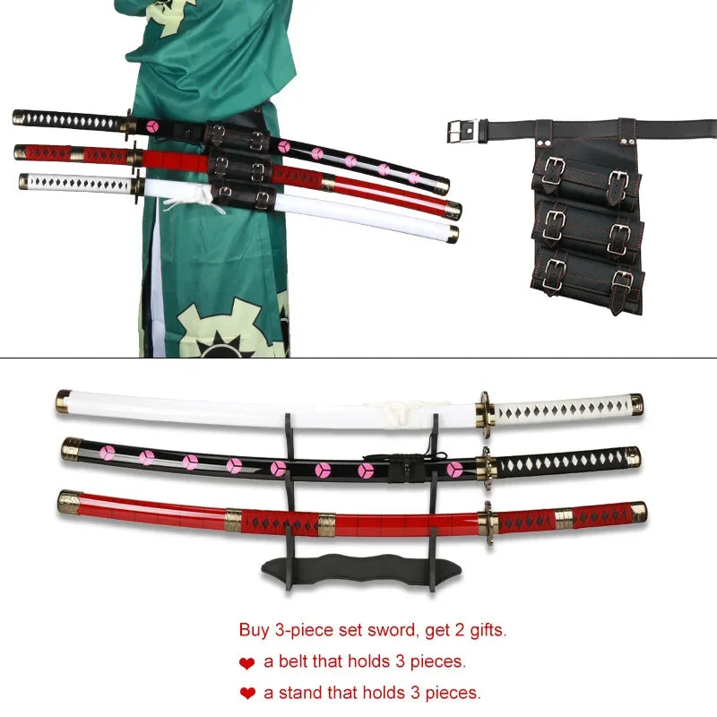 1:1 Roronoa Zoro Katana Wooden Toy Swords – Wado Ichimonji, Shusui, Enma Anime Cosplay Props & Collectible Weapons