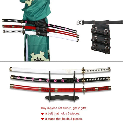 1:1 Roronoa Zoro Katana Wooden Toy Swords – Wado Ichimonji, Shusui, Enma Anime Cosplay Props & Collectible Weapons