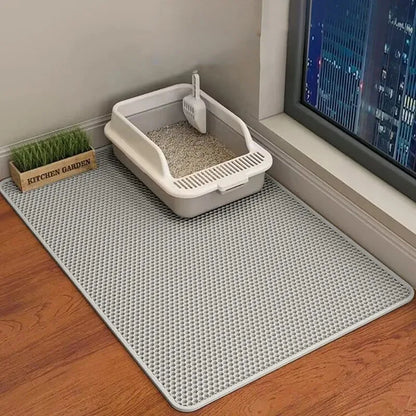 Double-Layer Large Cat Litter Mat – Anti-Splash, Sand-Filtering Floor Protector for Cats