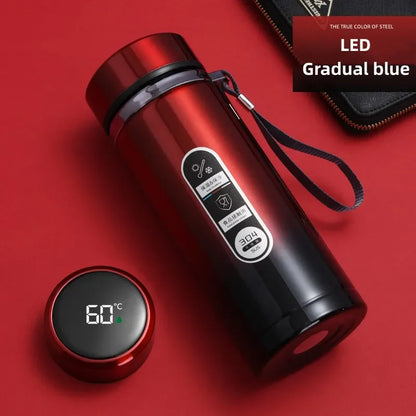 Stainless Steel Thermos Bottle 500ML-1L with LED Temperature Display - SUS304 Vacuum Flask for Tea and Water, Portable Travel Cup