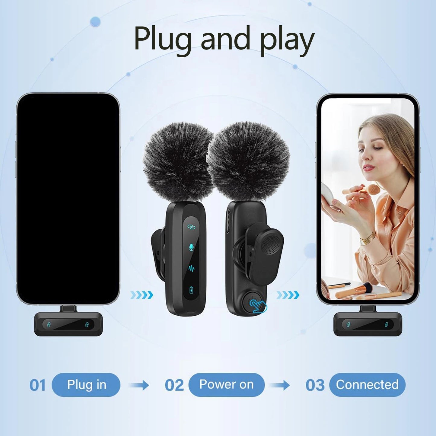 Professional Wireless Lavalier Microphone – Universal Mobile & Computer Mic for Vlogs, Interviews & Conferences