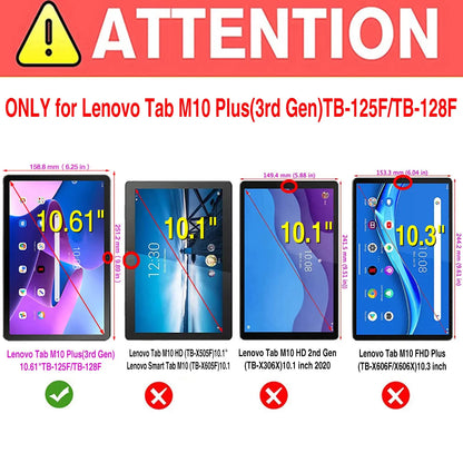Lenovo Tab M10 Plus 3rd Gen 10.61″ Screen Protector — 9H HD Clear Anti-Scratch Tempered Glass Film for TB128FU/TB125FU