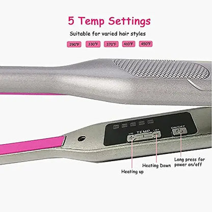 Titanium Mini Flat Iron – Adjustable Temperature Hair Straightener for Men, Pixie, Beard & Bangs