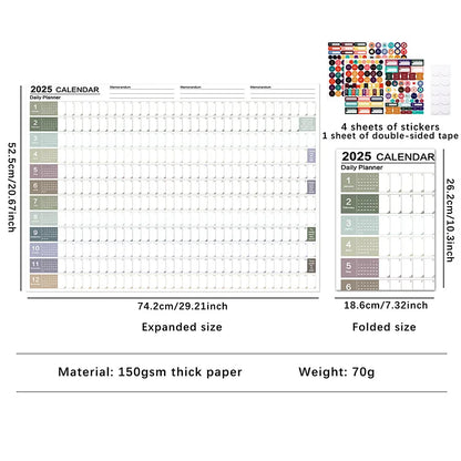 2024-2025 Kawaii Wall Calendar Planner – Large Schedule Organizer, To-Do List, Target Tracker, Office Supplies