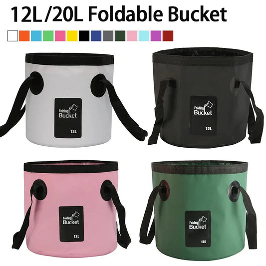 Portable Waterproof Water Bag - 12L/20L Folding Bucket Water Storage Container Carrier Bags for Fishing, Camping, Hiking