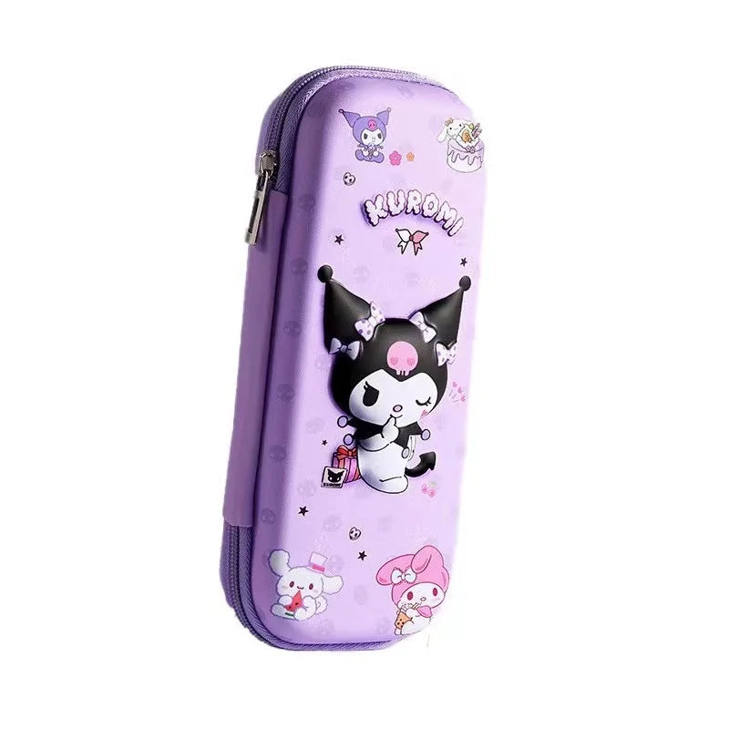 Sanrio 3D Kuromi, My Melody & Cinnamoroll Pencil Case - Large Capacity Cartoon Stationery Bag for Students