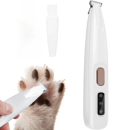 New Dog Paw Trimmer with LED Light – Waterproof Pet Hair Clipper with LED Display & 18mm Wide Blade for Grooming