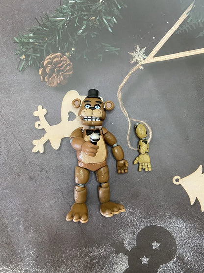 14CM FNAF Action Figures — Movable Nightmare Freddy, Bonnie, Foxy, Chica PVC Collectible Toys with Blacklight Effect