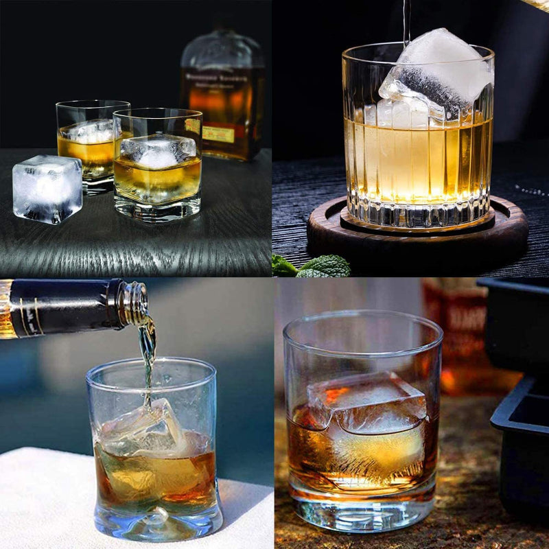 Silicone Ice Cube Maker with Lid - 4/6/8/15 Grid Ice Tray for Bar & Household Use, Ice Ball & Cube Mold