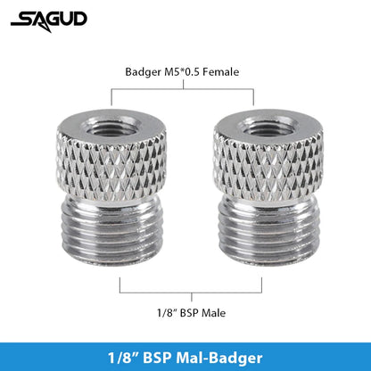 SAUGD 9PCS Airbrush Adapter Fitting Replacement Kit – Coupling Connectors for Compressor & Airbrush Hose