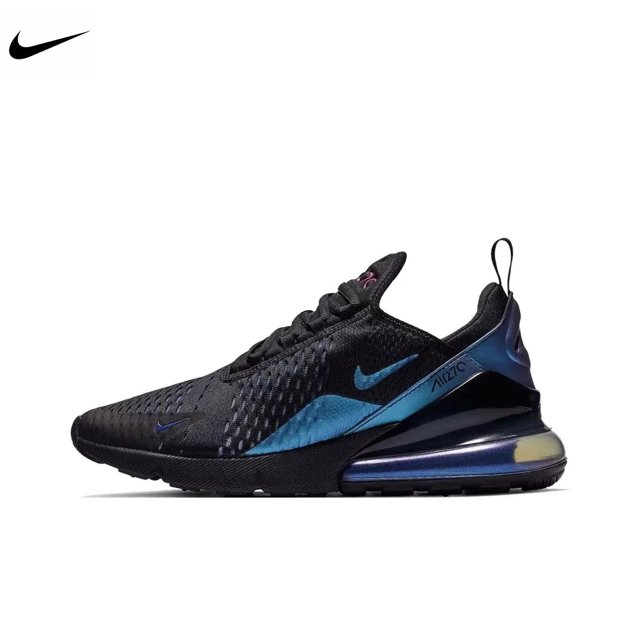 Nike Air Max 270 Running Shoes – Mesh, Shock Absorption, Non-Slip, Abrasion Resistant, Unisex Black & White Low Top
