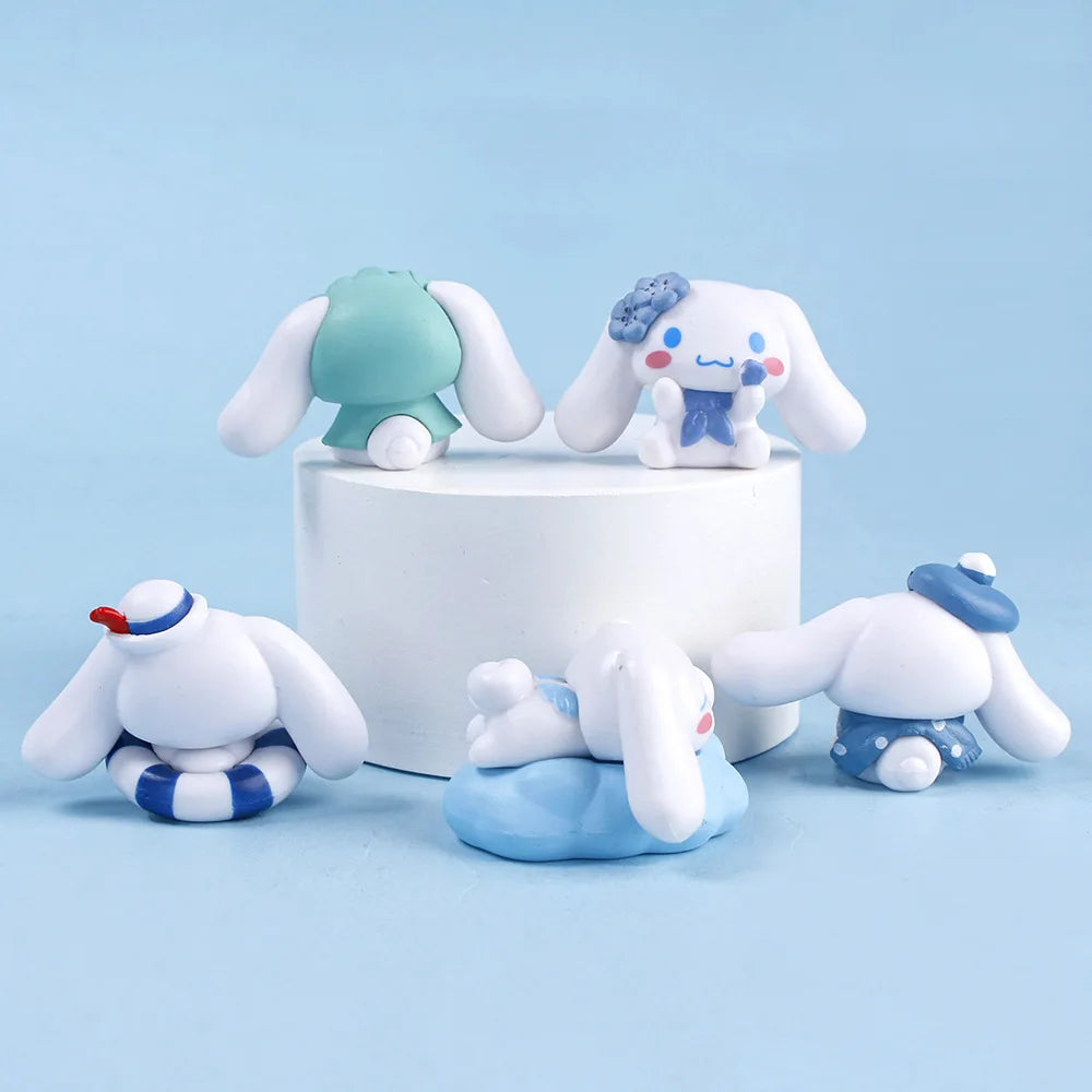 New 5pcs Sanrio Cinnamoroll Action Figures – Kawaii Anime Toy Set for Tabletop Decoration & Kids Gifts