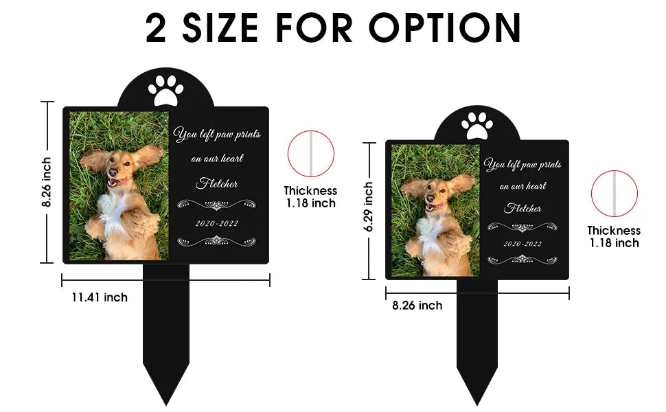 Personalized Pet Memorial Grave Marker – Dog Photo Memorial Stake for Outdoor Garden & Pet Loss Tribute