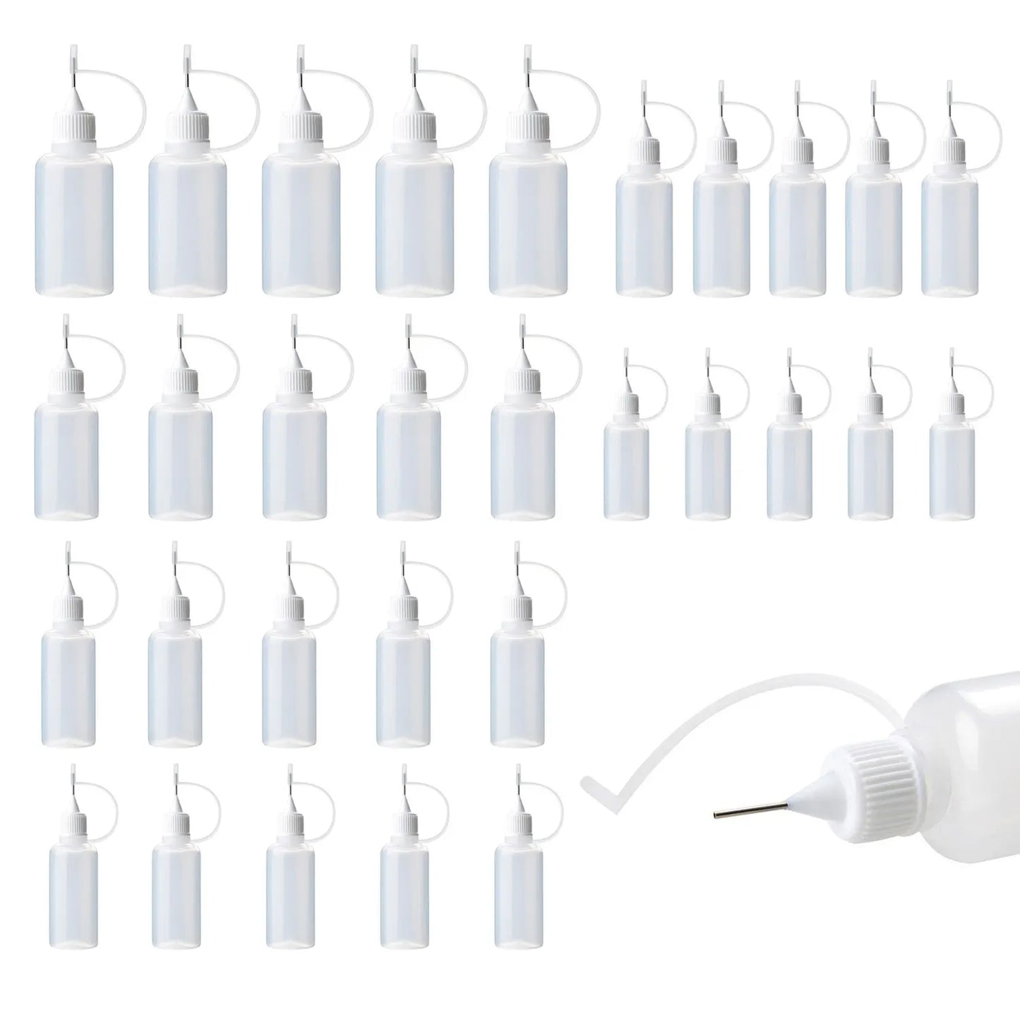 5 Pcs Needle Tip Glue Bottle - Squeeze Plastic Bottle with Dispensing Needle, Sealing Cap, Liquid Flux Dispenser Applicator