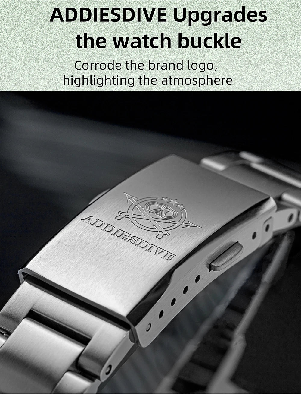 ADDIESDIVE Men's Luxury Quartz Watch – VH31, 100m Waterproof, Green AR Coating, Luminous, 316L Stainless Steel, 36mm