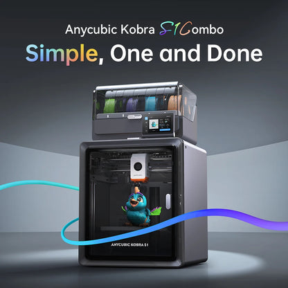 Anycubic Kobra S1 Combo Multi-Color 3D Printer – High Precision Core XY, Ultra-Quiet, Max Speed 600mm/s, Stable Structure