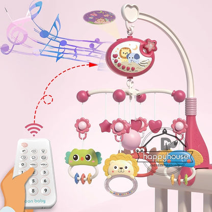 Baby Crib Mobile with Music, Lights, and Projection - Remote Control Toys for Newborns 0-6 Months