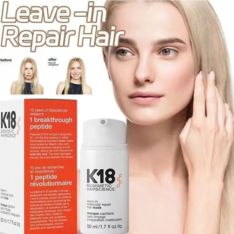K18 Leave-In Molecular Repair Hair Mask – Deep Conditioning Keratin Treatment for Smooth, Healthy Hair (50ml/150ml)