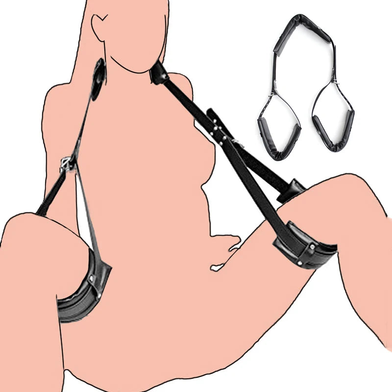 Adjustable BDSM Bondage Set – Handcuffs, Ankle Cuffs & Open Leg Restraints for Couples, Adult Fetish Games for Women