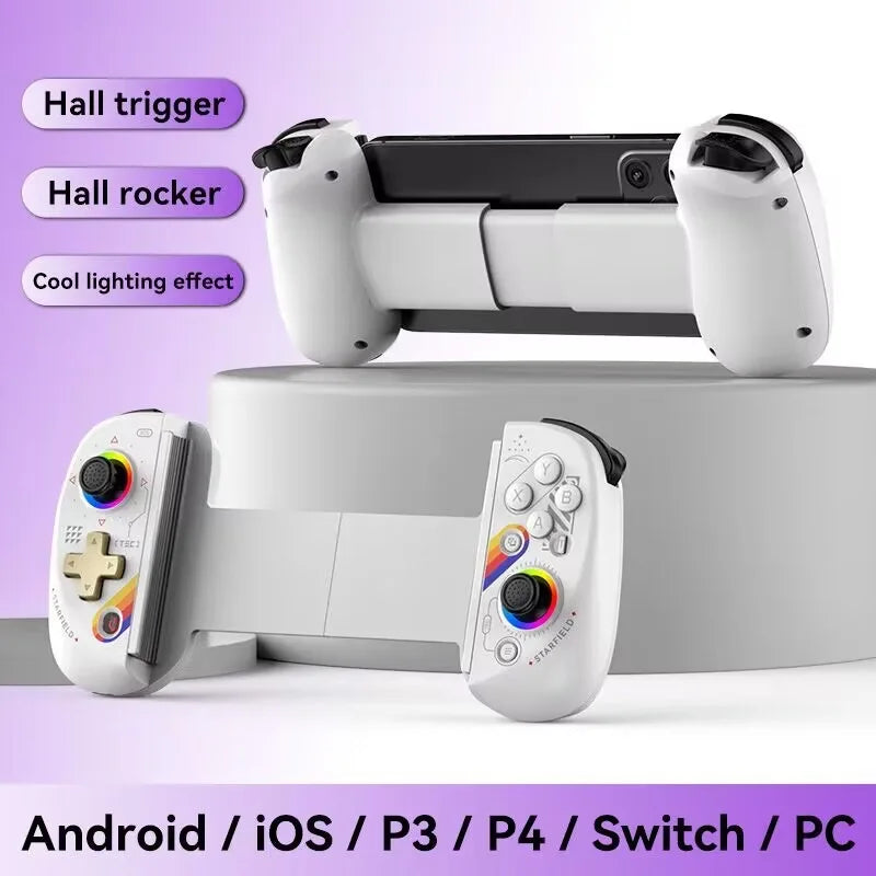 BSP-D9 Wireless Bluetooth Mobile Game Controller – Stretch Design for PC, Tablet, Switch, PS3/PS4, Dual Hall Somatosensory Controller
