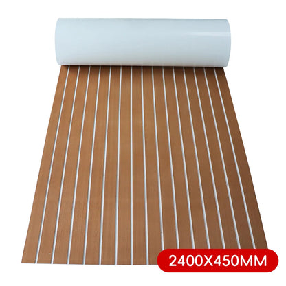 2.4m Self-Adhesive EVA Foam Boat Flooring | Faux Teak Marine Decking Sheet for Yacht, 8 Styles