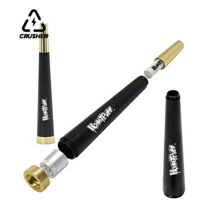 CRUSHER Metal Cone Herb Smoking Pipe – 5MM Activated Carbon Filter, Removable Dry Burning Tobacco Pipe and Smoking Accessory