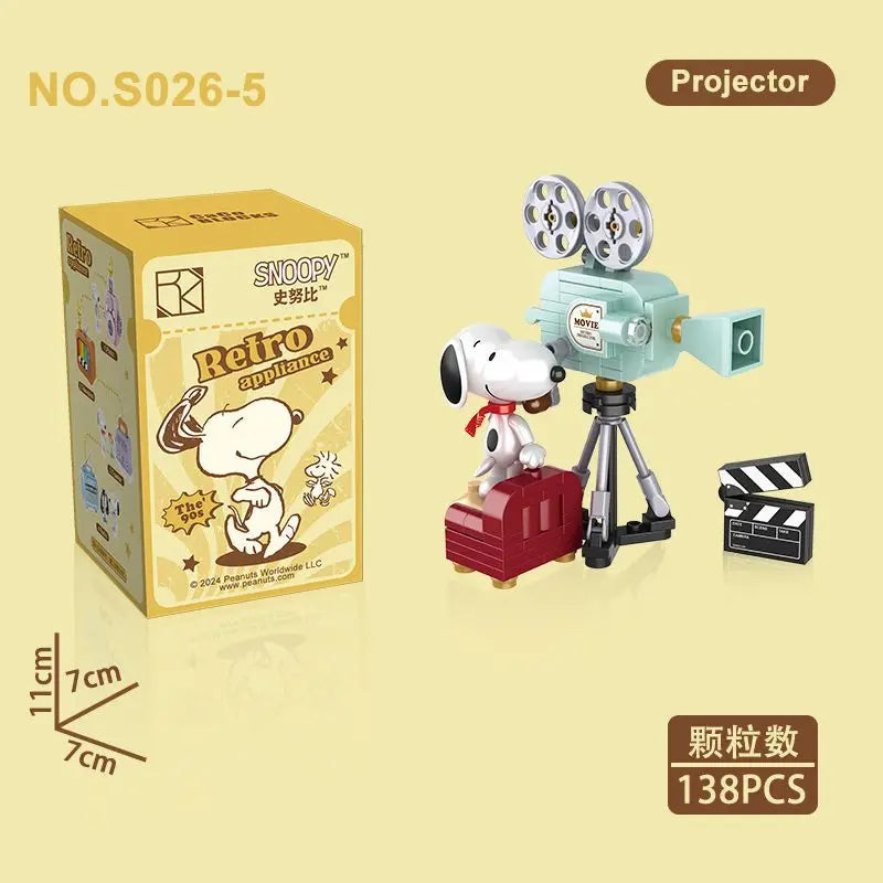 Genuine Snoopy Blind Box Puzzle — Cartoon Scene Building Block Ornaments for Children, Assembled Gift Toy