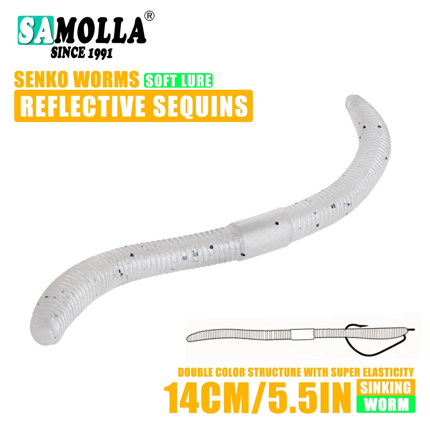 Soft Bait Senko Worms – 10cm/14cm, 10-15pcs Bag Wacky Stick Fishing Lures for Bass & All Fish