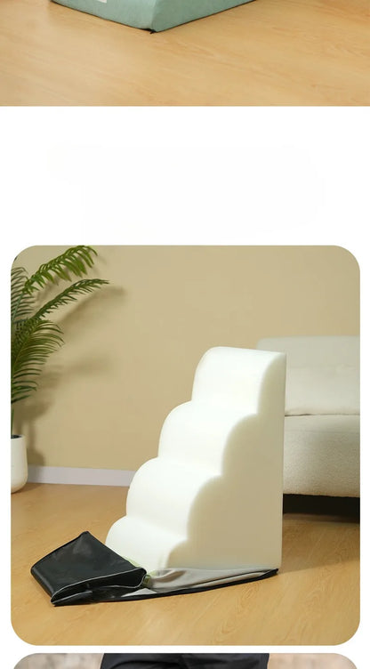 Pet 2/3-Step Stair Ramp for Dogs and Cats - Memory Foam Sponge, Removable and Washable, Training Pet Ramp for Sofa