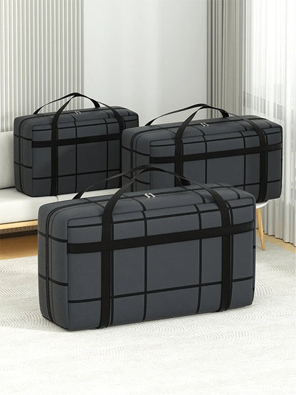 Large Capacity Black Storage Bag: Super Load-Bearing, Dustproof, Moisture-Proof with Zipper - 1PC