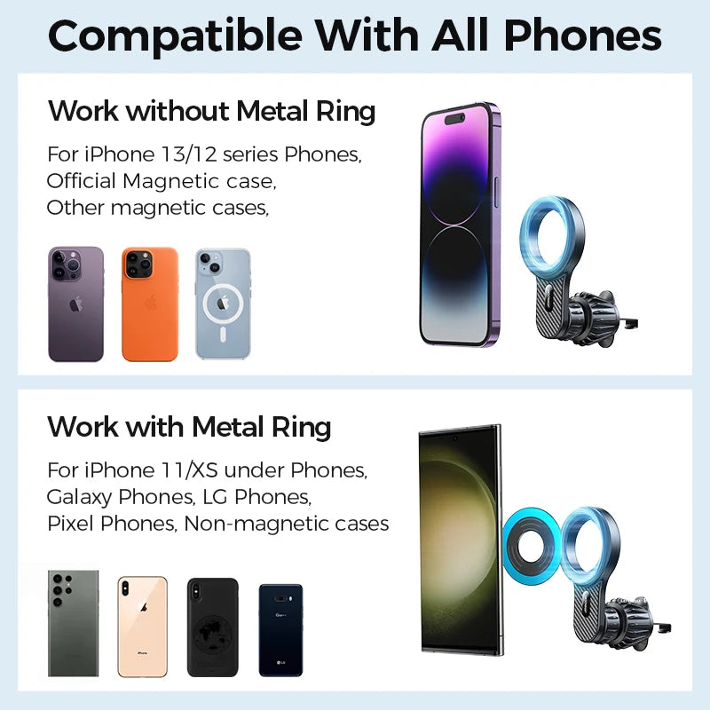 Joyroom Magnetic Car Phone Holder – Universal Strong Air Vent Mount for iPhone, Samsung, LG, Google Pixel