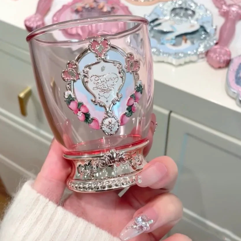 Flower Knows Angel Series Handheld Mirror – White, Black & Pink Compact Mirror