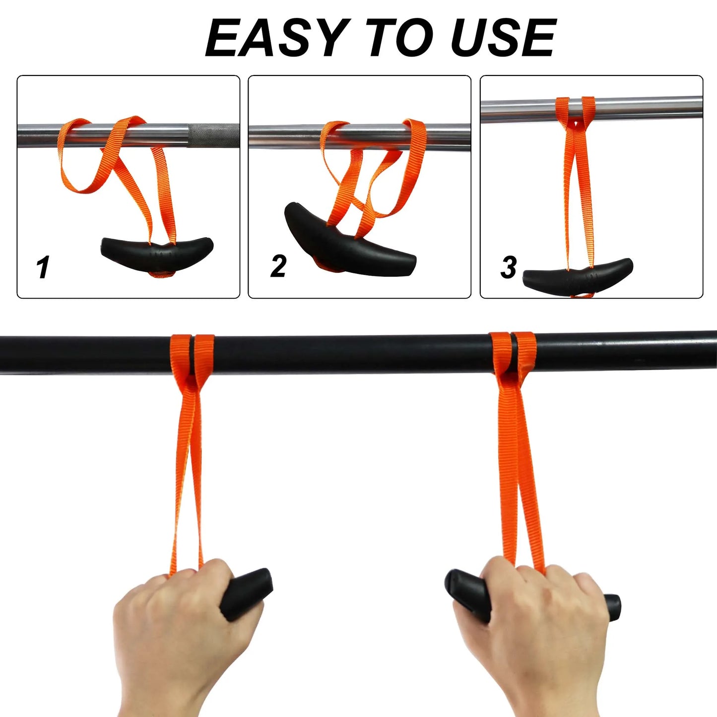 Heavy Duty Gym Pull Up Handles with Rubber Grip - Cable Machine Handles for Weightlifting and Gym Equipment - Durable and Comfortable