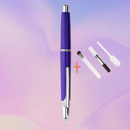 MAJOHN A2 Press Fountain Pen - Retractable EF Nib 0.4mm Resin Ink Pen with Converter, Lighter than A1, Perfect for Writing and Christmas Gift