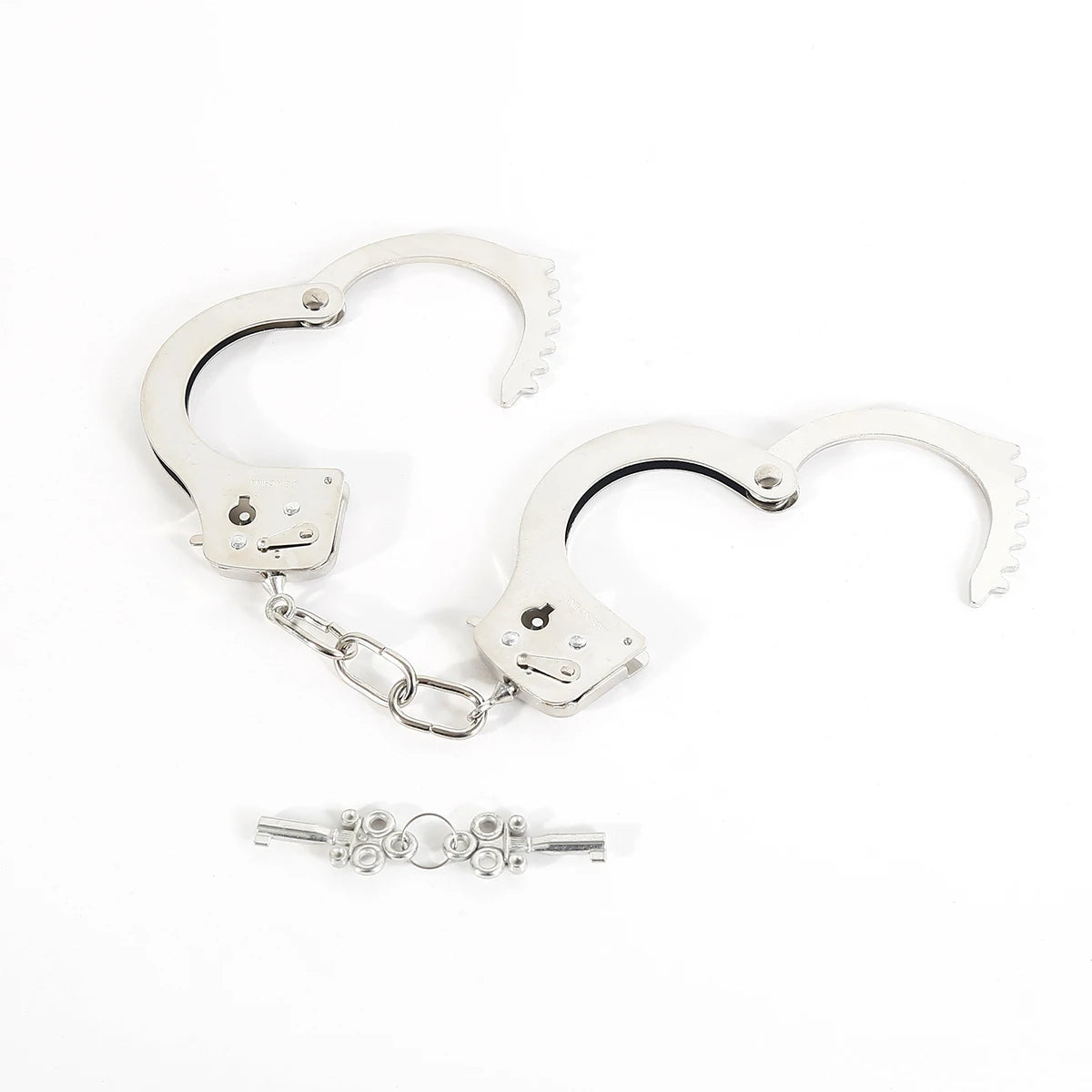 DUTRIEUX Stainless Steel Handcuffs – Adjustable Metal Ankle & Wrist Cuffs with Chain, BDSM Bondage Restraints for Couples