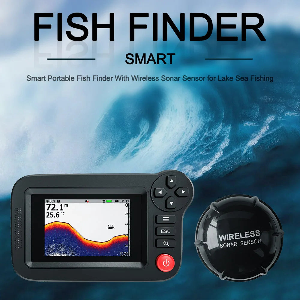 Smart Fish Finder – Portable Depth Finder for Recreational Fishing from Dock, Shore, or Bank