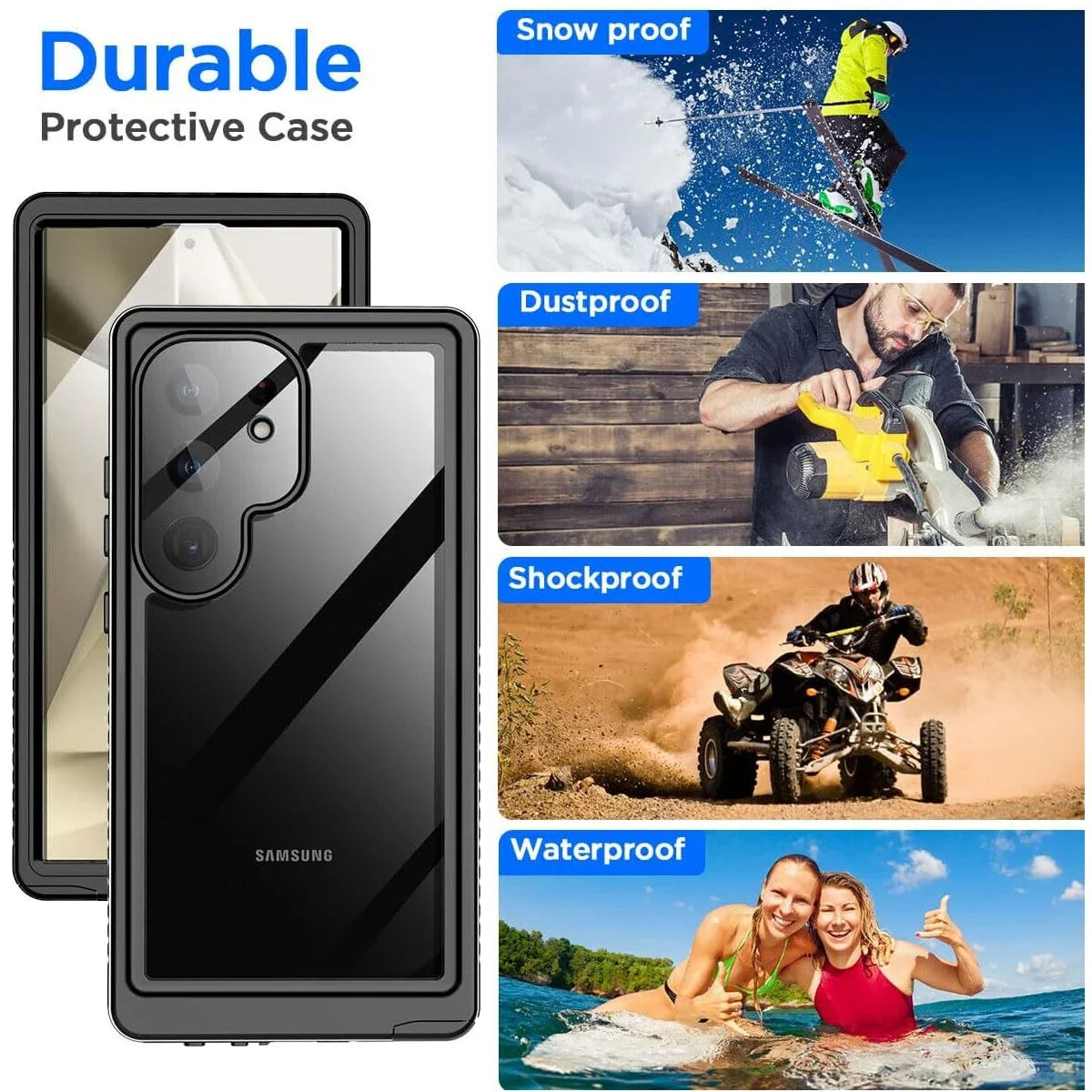 IP68 Waterproof Case for Samsung Galaxy S25/S24/S23/S22 Ultra, FE, A54/A14/A34 5G – Outdoor Sports & Diving Protective Cover