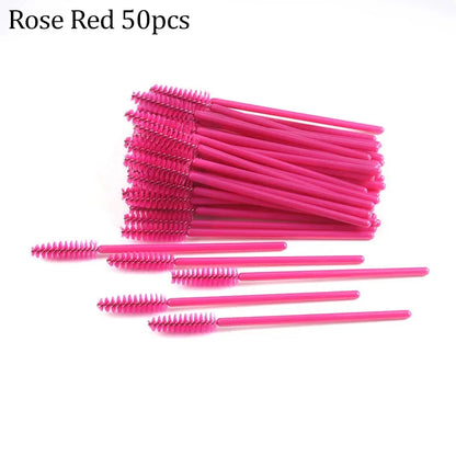 50PCS Reusable Eyelash Brushes – Mascara Wands Spoolers for False Lashes & Eyelash Extensions