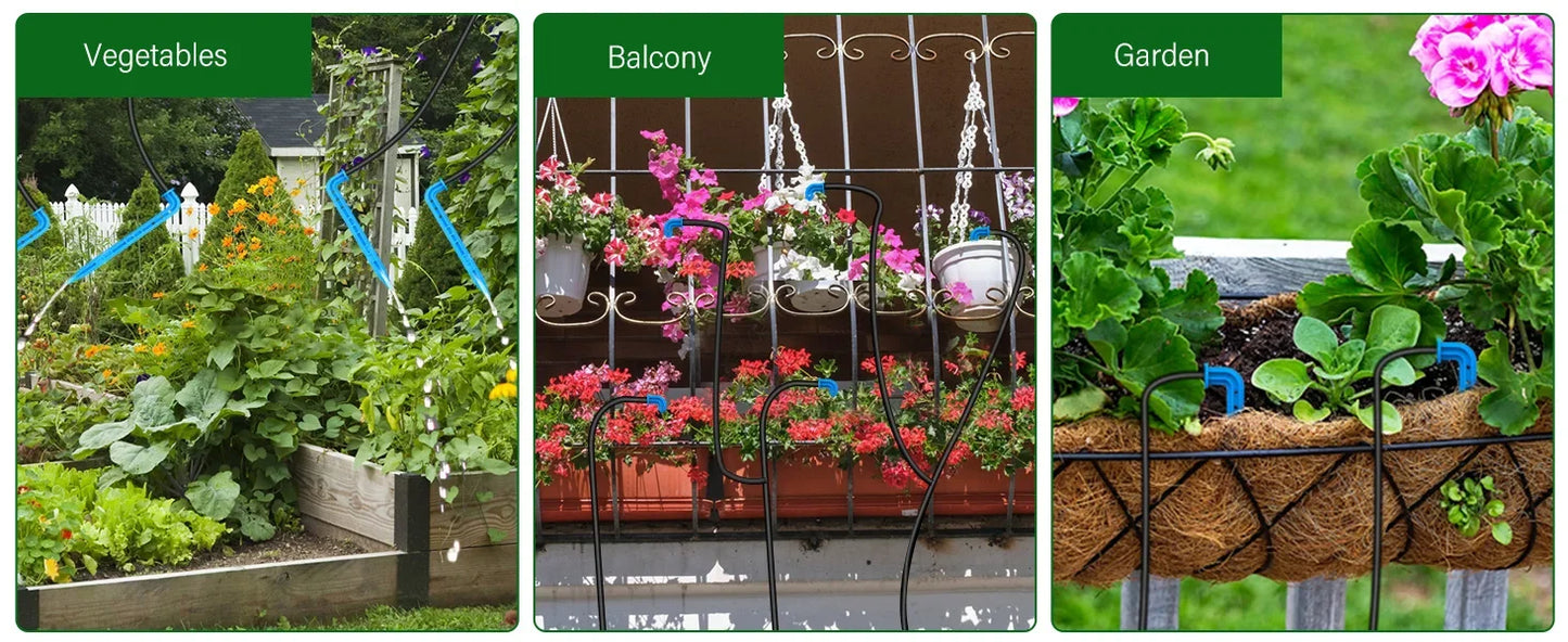Solar Garden Drip Irrigation System — Automatic Balcony Watering DIY with Drip Hose