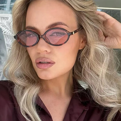Fashion Oval Retro Sunglasses for Women – Simple Literary Design, Small Frame UV400 Luxury Travel Eyewear