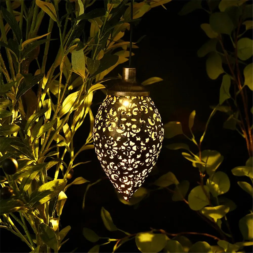 Outdoor Water Drop Solar Projection Light - Waterproof, Hollowed-Out Design for Garden, Patio, Stairs, Fence, and Balcony Lighting