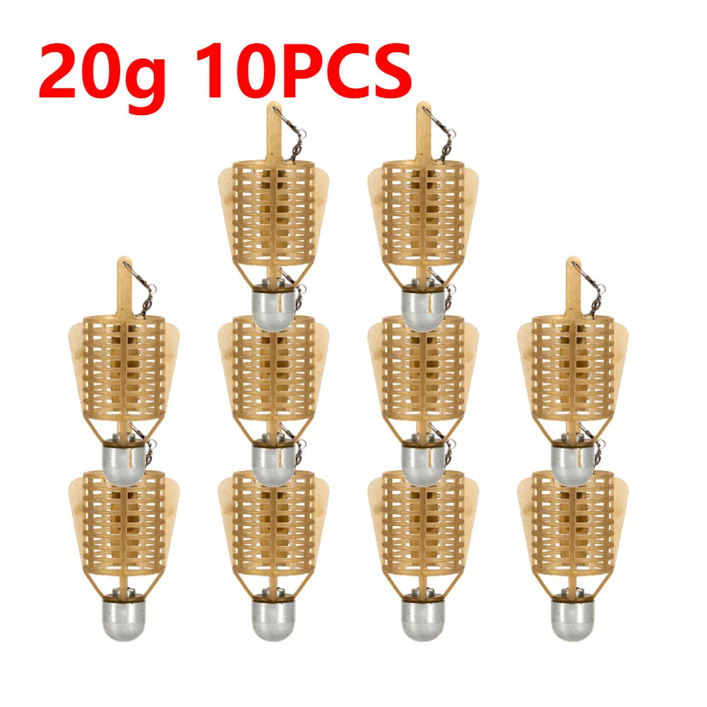 Fishing Hooks Explosion Bait Cage with Iron Head – Spherical Basket Feeder Holder Tackle Tool